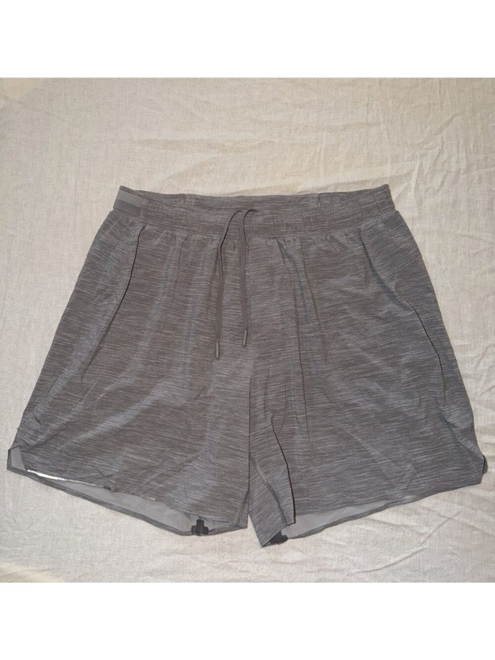 Lululemon 6" Lined Surge Shorts Men Size Large Heathered Gray Drawstring Stretch